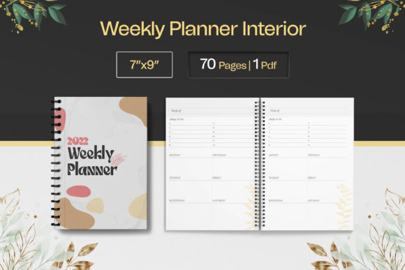 Download Weekly Planner Interior 2022 | 70 Pages - 70 pages Collection