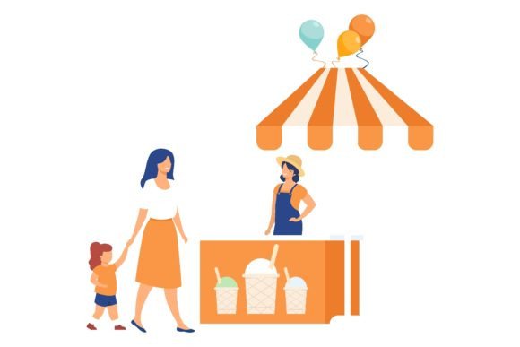 Download People Visiting Street Food Fair. Parent - Parent Collection