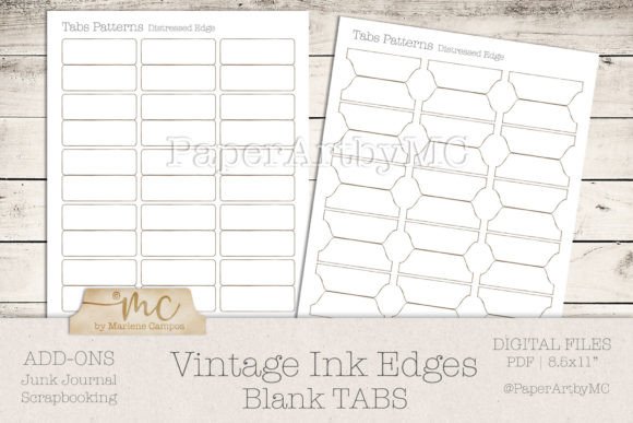 Download Vintage Tabs Ink Edge Blank Template - Blank template Collection