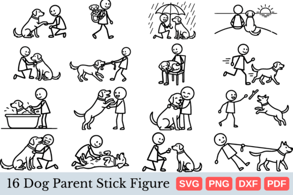 Download Dog Parent SVG, Pet Owner Stick Figure - Parent Collection